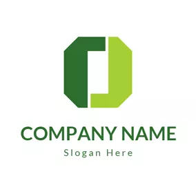 Corporate Logo Green and Blue Number logo design