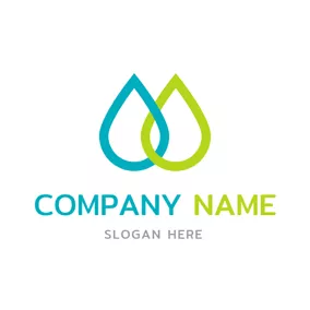 Ecological Logo Green and Blue Water Drop logo design