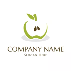 Seed Logo Green and Brown Apple logo design
