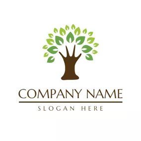Daycare Logo Green and Brown Tree logo design