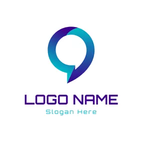 Logótipo De Mensagem Green and Purple Bubble logo design