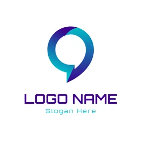 Logotipo De Mensaje Green and Purple Bubble logo design