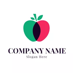 Logotipo De Manzana Green and Red Apple logo design