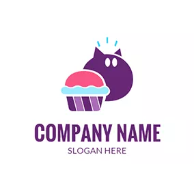 Character Logo Green and Red Cupcake logo design