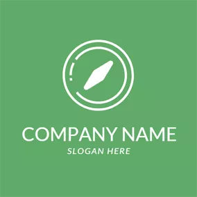 Agency Logo Green and White Compass Icon logo design