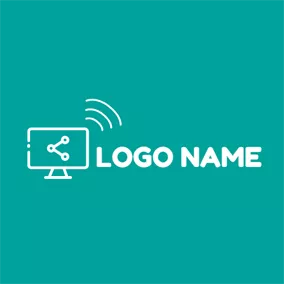 Develop Logo Green and White Computer logo design