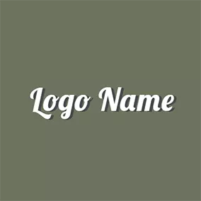 Name Logo Green and White Cute Cool Text logo design