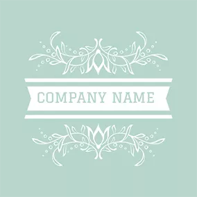 Engagement Logo Green and White Flower Branch logo design