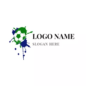 Graphic Design Logo Green and White Football Icon logo design
