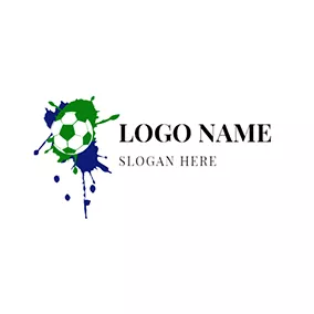 油墨 Logo Green and White Football Icon logo design