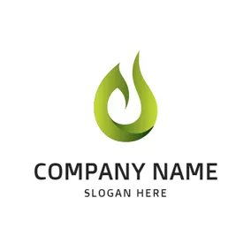 Drop Logo Green and White Gas Icon logo design