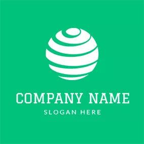 Application Logo Green and White Globe logo design