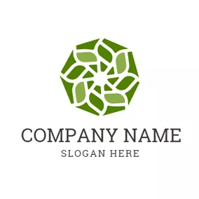 同盟ロゴ Green and White Leaf logo design