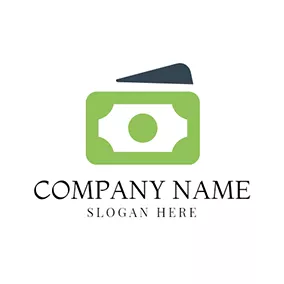 アカウントロゴ Green and White Paper Money logo design