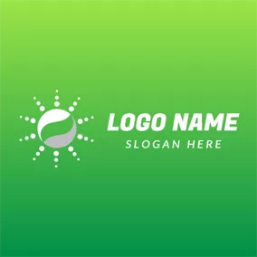 全球變暖logo Green and White Shiny Globe logo design