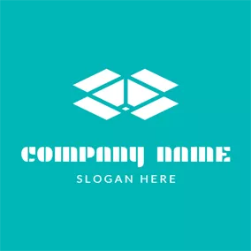 Rectangle Logo Green and White Solid Cardboard Box logo design