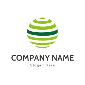 球形logo Green and White Stripe Sphere logo design