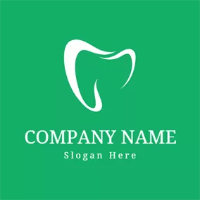 Zahnarzt Logo Green and White Teeth logo design