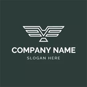 Gradient Logo Green and White Wing logo design