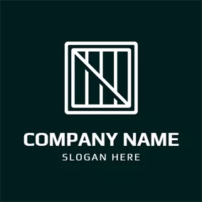 Wood Logo Green and White Wooden Container logo design