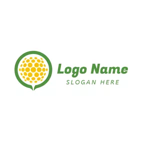 Logótipo De Desportos E Fitness Green and Yellow Golf Ball logo design