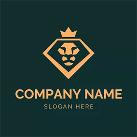 Lord Logo Green and Yellow Lion Face logo design