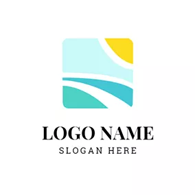 Landscaping Logo Green and Yellow Square logo design