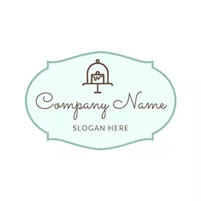 ベーカリーのロゴ Green Badge and Chocolate Cake logo design