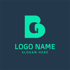 Green Bold Letter B Monogram logo design