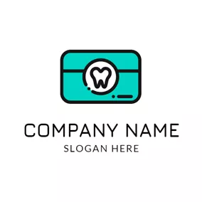 Shape Logo Green Box and White Teeth logo design