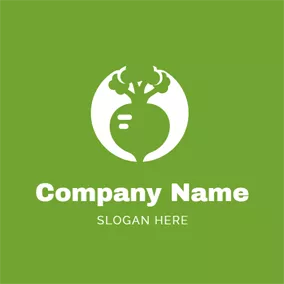 Vegan Logo Green Broccoli and Radish logo design