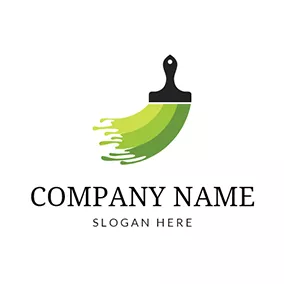 Logotipo De Manitas Green Brush and Paint logo design