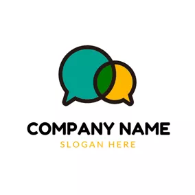 Social Media Profile Logo Green Bubble and Forum logo design