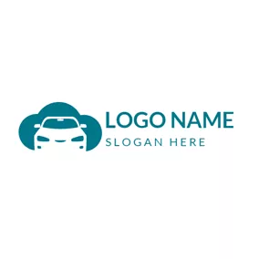 クリーナーのロゴ Green Bubble and White Car logo design