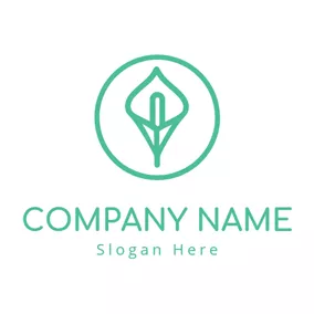 Logotipo Circular Green Calla Lily logo design