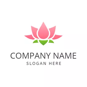Bloom Logo Green Calyx and Pink Lotus logo design