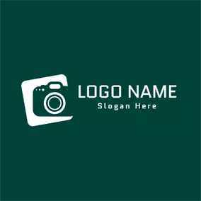 照相机Logo Green Camera and Photography logo design