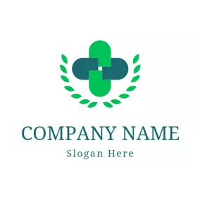 Chemie Logo Green Capsule and Cross logo design