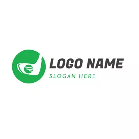 Emblem Logo Green Circle and Ball Arm logo design