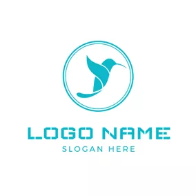 Vogel Logo Green Circle and Hummingbird logo design