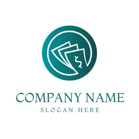Investment Logo Green Circle and Paper Money logo design