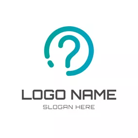Logótipo Com Ponto De Interrogação Green Circle and Question Mark logo design