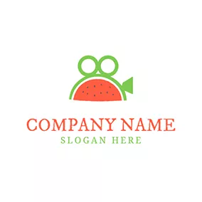 Channel Logo Green Circle and Red Watermelon logo design
