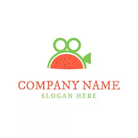 Communication Logo Green Circle and Red Watermelon logo design