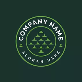 Forestry Logo Green Circle and Trees logo design