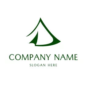 Canopy Logo Green Circle and White Tent logo design