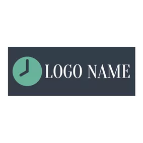 Watch Logo Green Clock and Letter O logo design