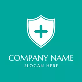 Logótipo De Dentista Green Cross and White Shield logo design