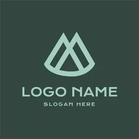 Logotipo De Monograma Green Double Inverted V Monogram logo design