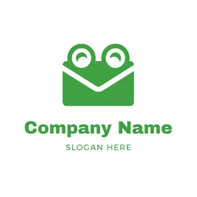 青蛙 Logo Green Envelope and Frog logo design